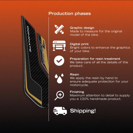 Motorbike Tank Side Protectors 3D Stickers compatible with Kawasaki Z900 2026