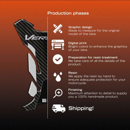 Adesivo 3D Paraserbatoio moto compatibile con Kawasaki Versys 650 2021-2026