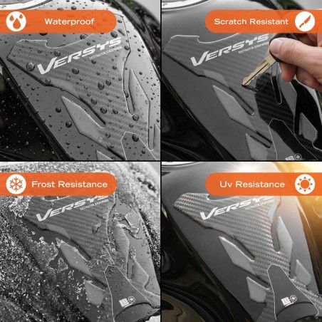Adesivo 3D Paraserbatoio moto compatibile con Kawasaki Versys 650 2021-2026