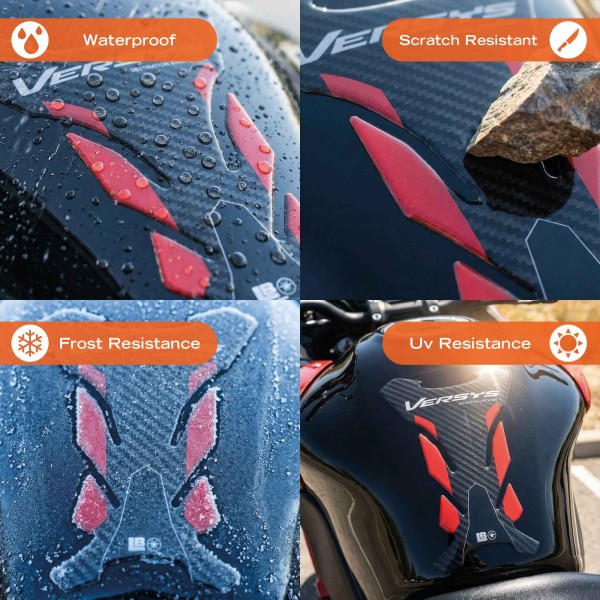Adesivo 3D Paraserbatoio moto compatibile con Kawasaki Versys 650 2021-2026