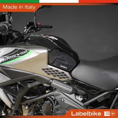 Adesivi 3D Laterali Serbatoio moto compatibili con Kawasaki Versys 650 2021-2026