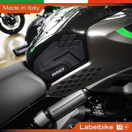 Adesivi 3D Laterali Serbatoio moto compatibili con Kawasaki Versys 650 2021-2026