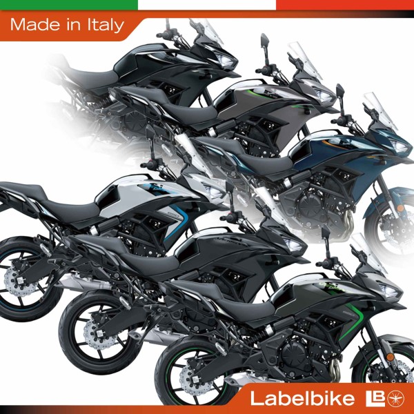 Adesivi 3D Laterali Serbatoio moto compatibili con Kawasaki Versys 650 2021-2026