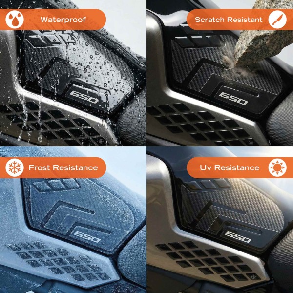 Adesivi 3D Laterali Serbatoio moto compatibili con Kawasaki Versys 650 2021-2026