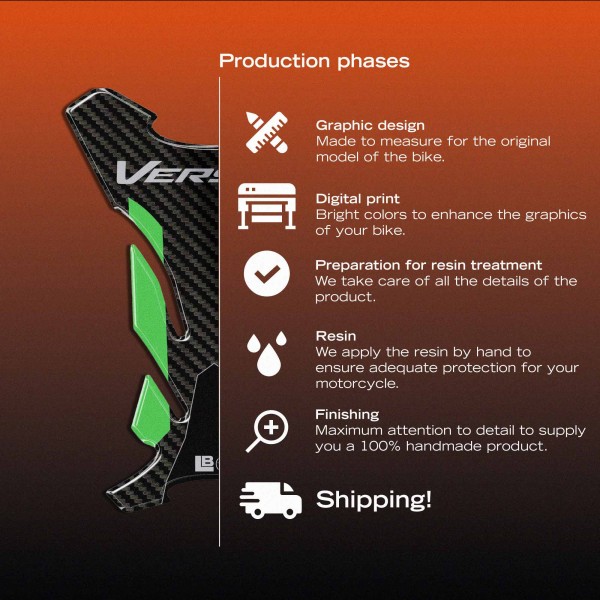 Adesivo 3D Paraserbatoio moto compatibile con Kawasaki Versys 1100 2025-2026