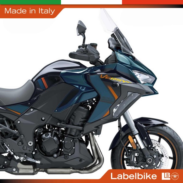 Adesivi 3D Laterali Serbatoio moto compatibili con Kawasaki Versys 1100 2025-26