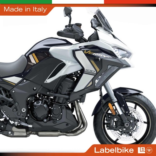 Adesivi 3D Laterali Serbatoio moto compatibili con Kawasaki Versys 1100 2025-26