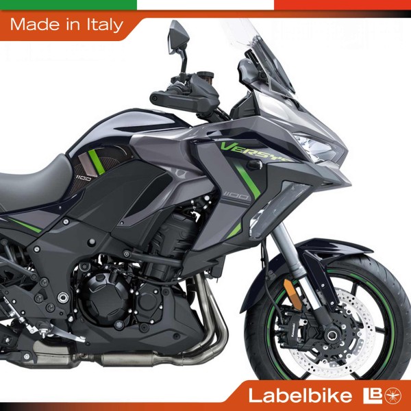 Adesivi 3D Laterali Serbatoio moto compatibili con Kawasaki Versys 1100 2025-26
