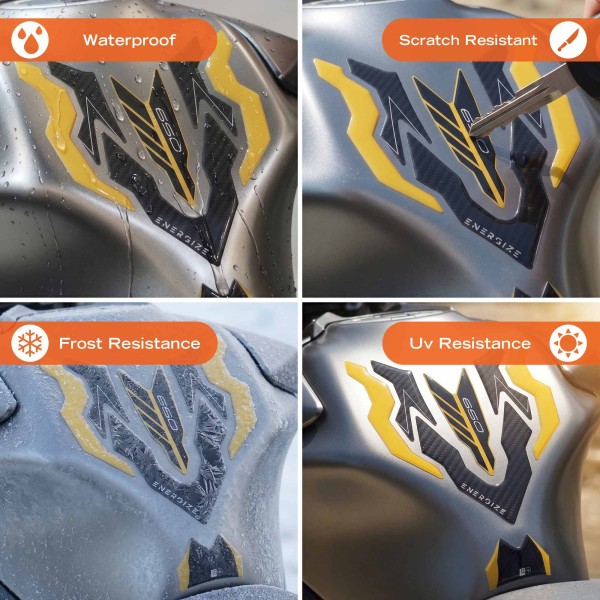 Adesivo 3D Protezione Paraserbatoio moto compatibile con Kawasaki Z650 2024-2026