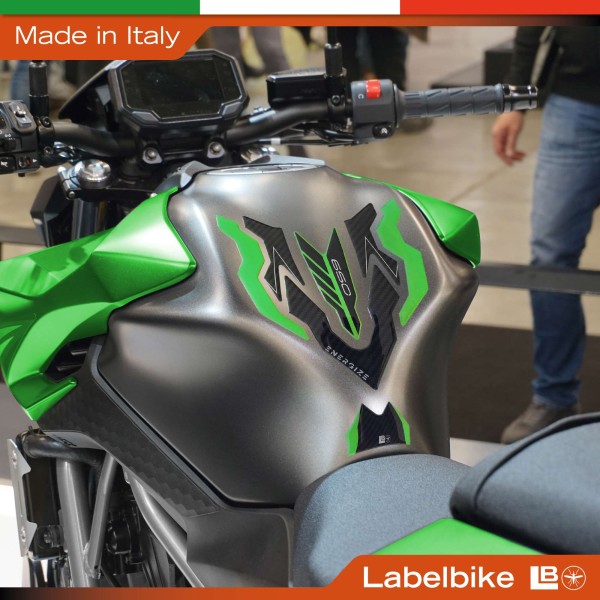 Adesivo 3D Protezione Paraserbatoio moto compatibile con Kawasaki Z650 2024-2026