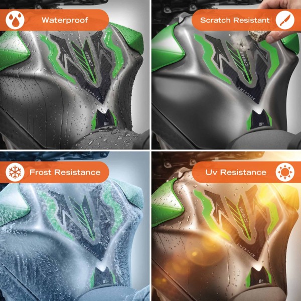 Adesivo 3D Protezione Paraserbatoio moto compatibile con Kawasaki Z650 2024-2026