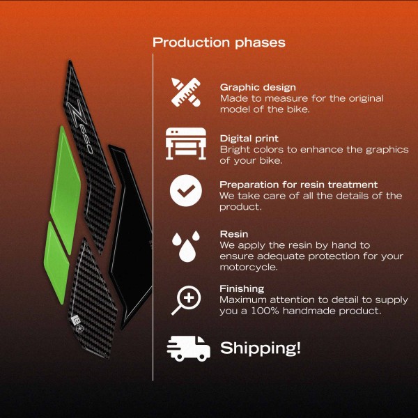 Protezioni 3D Laterali Serbatoio moto compatibili con Kawasaki Z650 2024-2026
