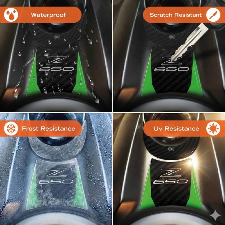 Protection de la clé de contact pour moto – Autocollants compatibles avec la Kawasaki Z650 2024-26
