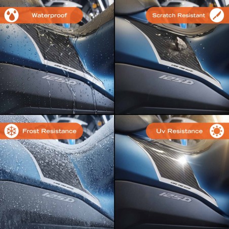 Autocollants de protection latérale pour repose-pieds de scooter, compatibles avec le Zontes 125D 2023-26