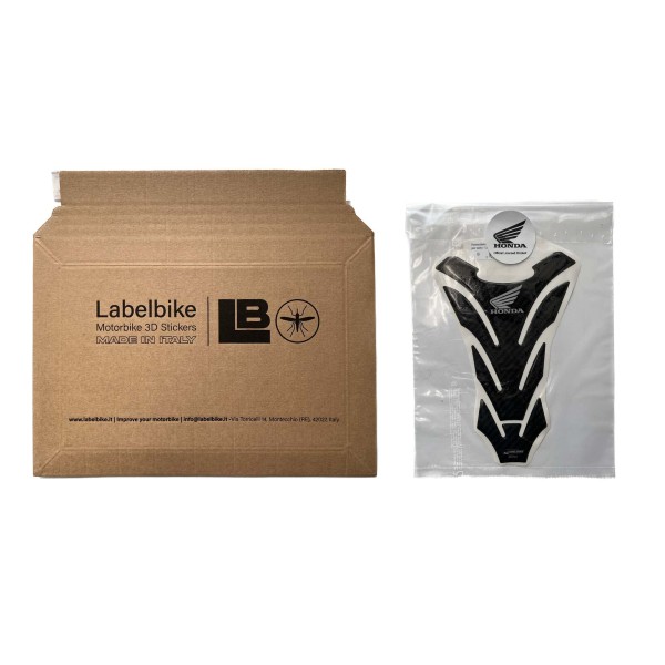 Offizieller Honda Lizenz Tank Protector 3D Harz Aufkleber Carbon Logo weiß