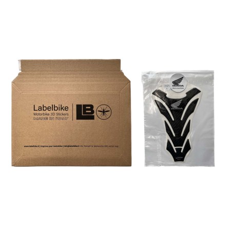 Offizieller Honda Lizenz Tank Protector 3D Harz Aufkleber Carbon Logo weiß