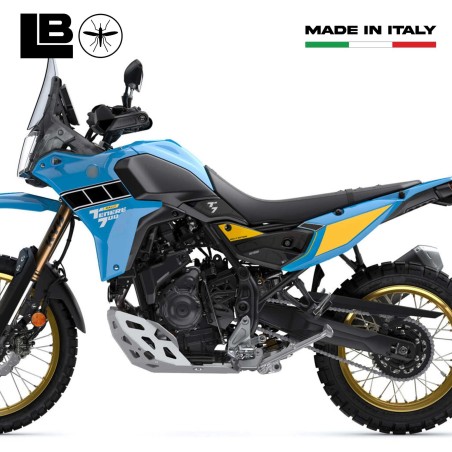 3D-Tankseitenaufkleber kompatibel mit Yamaha Tenere 700 Rally Sky Blue 2025
