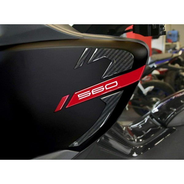Satz 3D GEL ADHESIVES kompatibel YAMAHA Tmax 560 2020-2021 CARBON LOOK-RED ERGAL