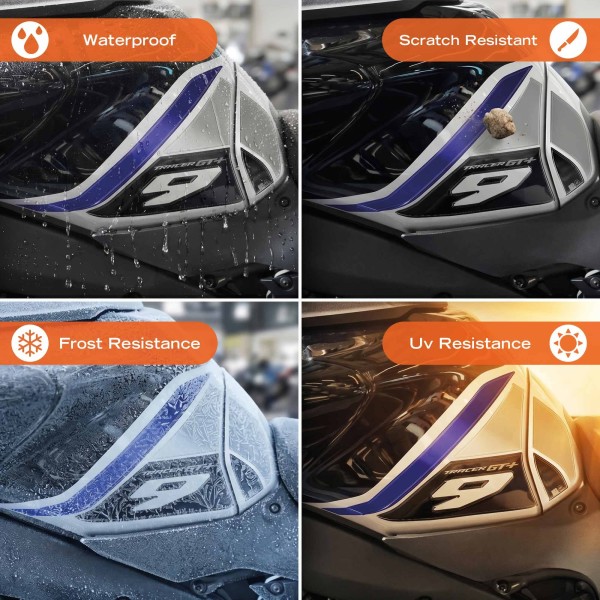 Protections de réservoir autocollantes 3D compatibles avec la Yamaha Tracer 9 GT+ 2026