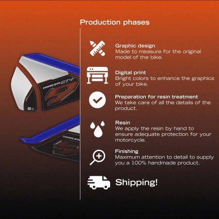 Protections de réservoir autocollantes 3D compatibles avec la Yamaha Tracer 9 GT+ 2026