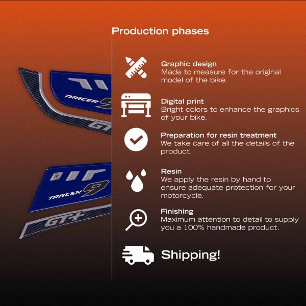 Motorcycle Handguard Stickers – Protective covers compatible with the 2026 Yamaha Tracer 9 GT+