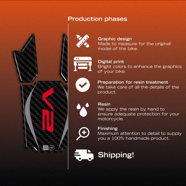 Adhesivo protector de depósito para moto de resina 3D, compatible con la Ducati Monster V2 2026