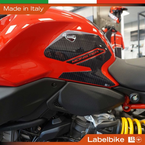 Adesivi 3D Laterali serbatoio moto compatibili con Ducati Monster V2 2026