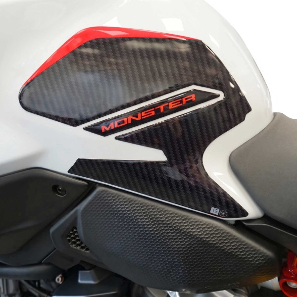 3D side tank decals for motorbikes, compatible with the 2026 Ducati Monster V2
