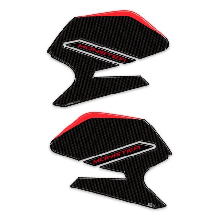 Adesivi 3D Laterali serbatoio moto compatibili con Ducati Monster V2 2026