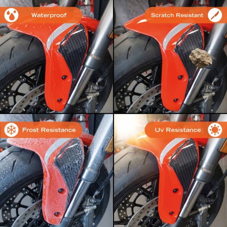 Adhesivos 3D protectores para los soportes de horquilla de moto, compatibles con la Ducati Monster V2 2026