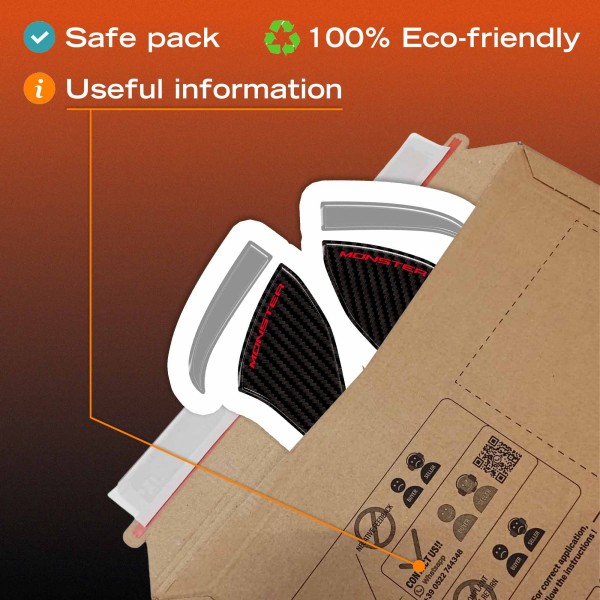 3D protective stickers for motorbike crash bars, compatible with the Ducati Monster V2 2026
