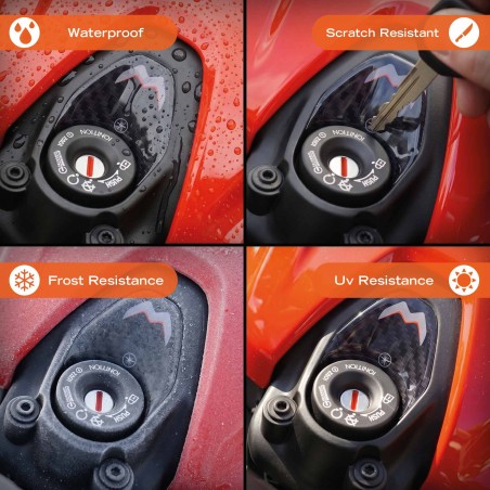 Autocollant 3D de protection de la zone de la clé de moto, compatible avec la Ducati Monster V2