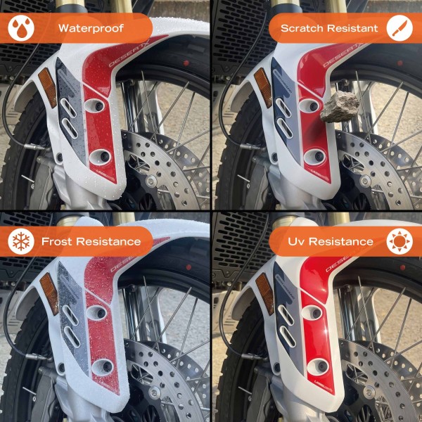 Autocollants 3D de protection pour tiges de suspension de moto, compatibles avec la Ducati DesertX 2026