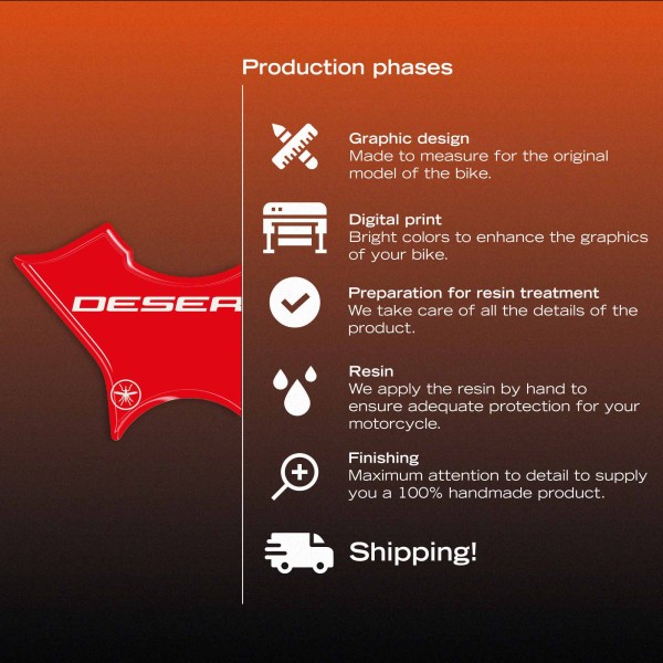 3D protective sticker for the key area of motorbikes, compatible with the Ducati DesertX 2026