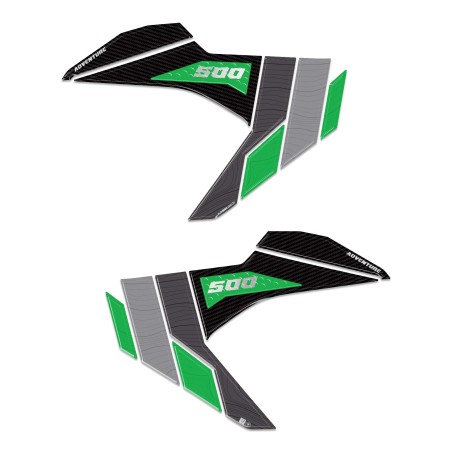 Adhesivos de protección lateral del depósito compatibles con la Kawasaki KLE500 2026