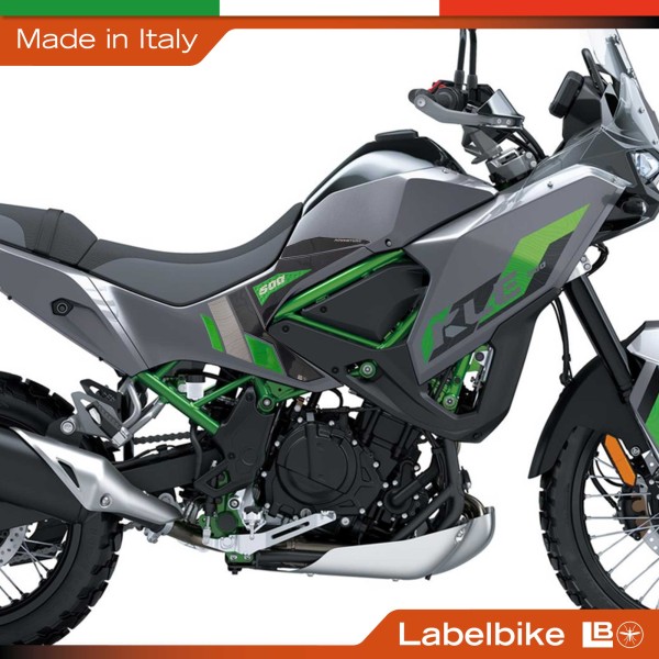 Adhesivos de protección lateral del depósito compatibles con la Kawasaki KLE500 2026