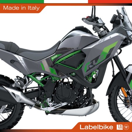 Adhesivos de protección lateral del depósito compatibles con la Kawasaki KLE500 2026
