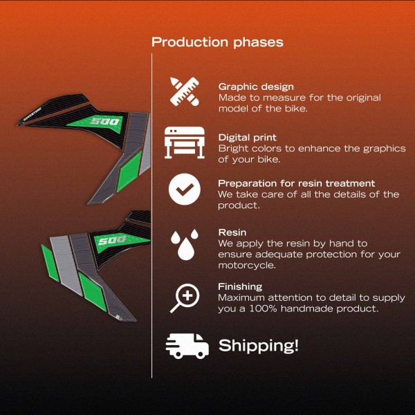Adhesivos de protección lateral del depósito compatibles con la Kawasaki KLE500 2026