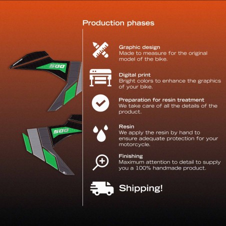 Adhesivos de protección lateral del depósito compatibles con la Kawasaki KLE500 2026