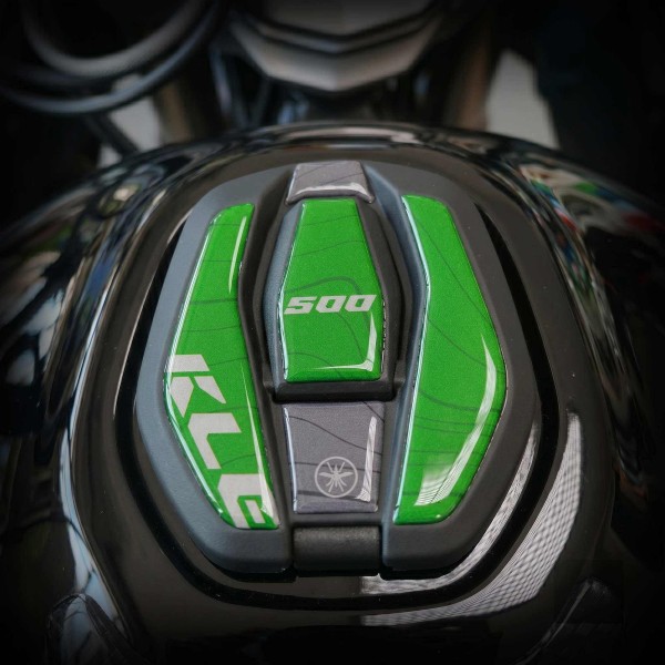 Adesivo 3D Protezione Tappo Serbatoio moto compatibile con Kawasaki KLE500