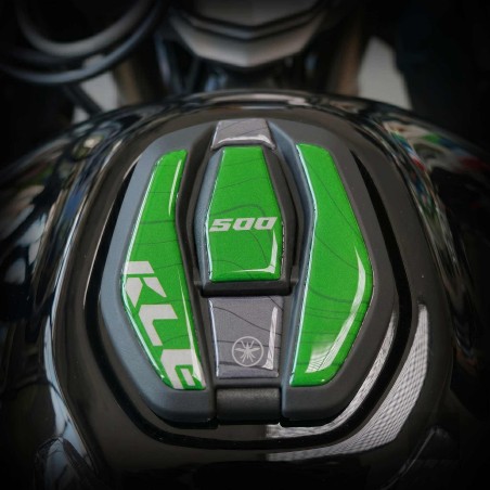 Adesivo 3D Protezione Tappo Serbatoio moto compatibile con Kawasaki KLE500