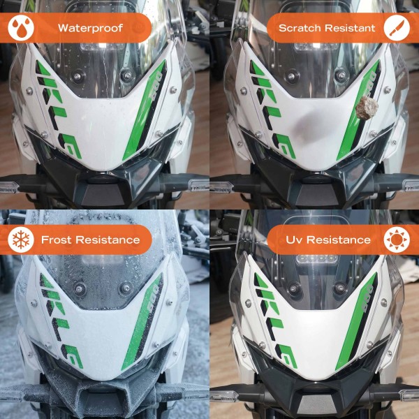 3D Front Fairing Protection Sticker for motorbikes, compatible with the Kawasaki KLE500