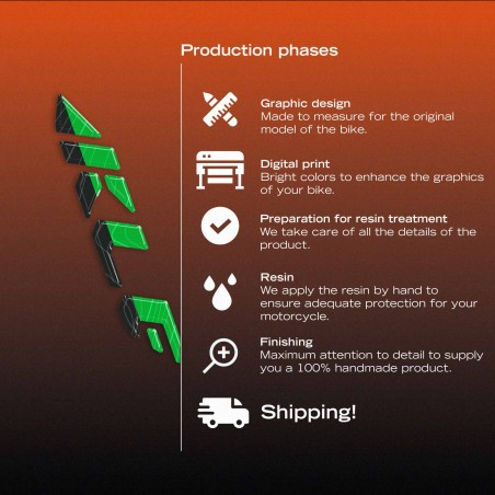 3D Front Fairing Protection Sticker for motorbikes, compatible with the Kawasaki KLE500