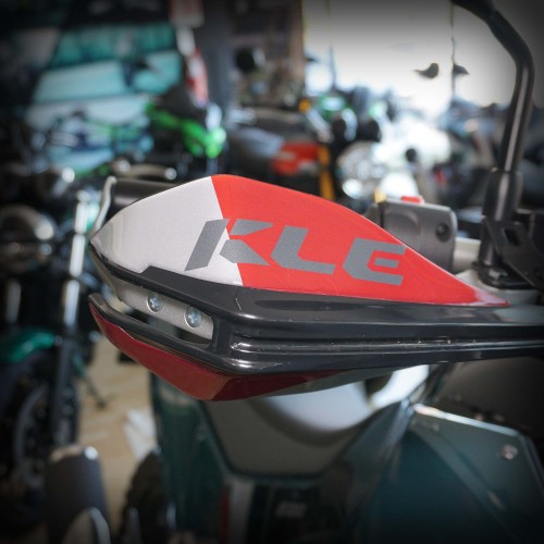 3D stickers for motorbike handguards, compatible with the 2026 Kawasaki KLE500