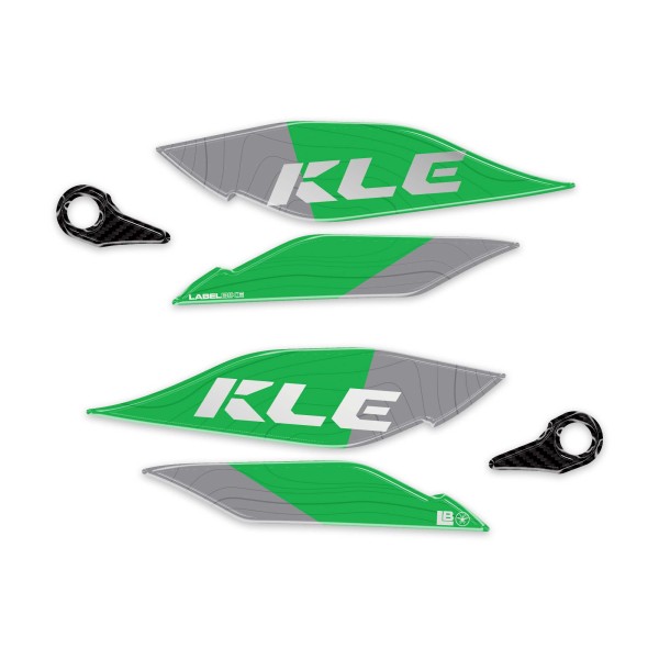 Adhesivos 3D para protectores de manillares de moto compatibles con la Kawasaki KLE500 2026