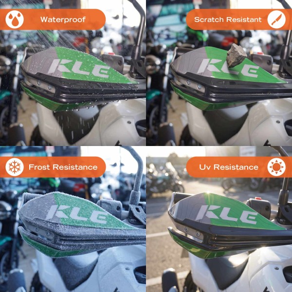 Adhesivos 3D para protectores de manillares de moto compatibles con la Kawasaki KLE500 2026