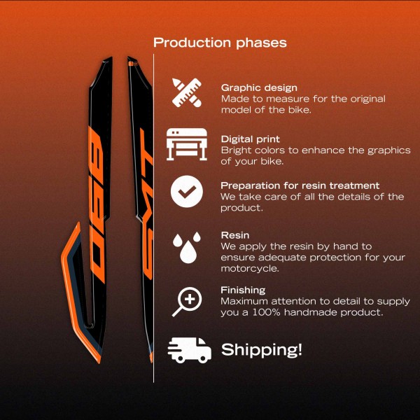 Adesivo Gel 3D Protezione Parafango moto compatibile con KTM 890 SMT 2026