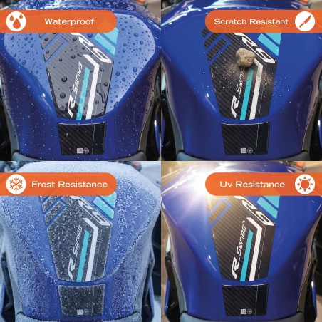 3D resin sticker for motorbike fuel tank, compatible with the Yamaha R9 2025–2026
