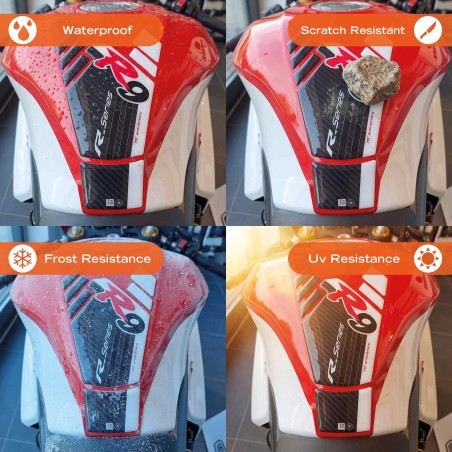 Adhesivo 3D con resina para el depósito de la moto, compatible con la Yamaha R9 2025-2026
