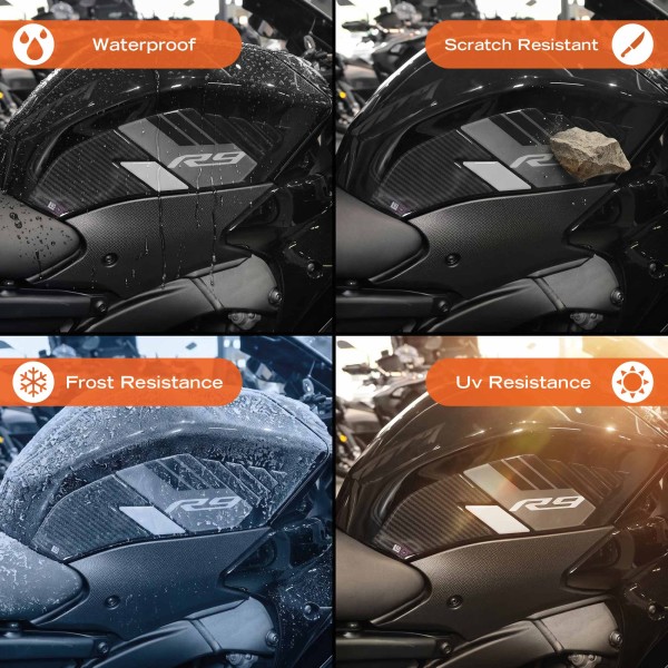Adesivi Protezioni Laterali Serbatoio compatibili con Yamaha R9 2025-2026